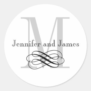 Autocollants de logo de mariage de monogramme de