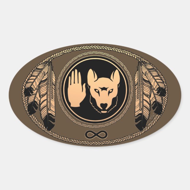 Autocollants de loup d'art autochtone Autocollants (Devant)