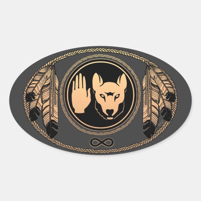 Autocollants de loup d'art autochtone Autocollants (Devant)