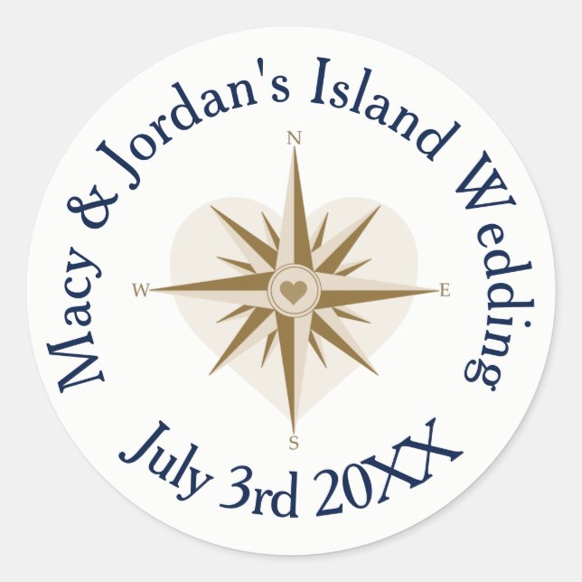 Autocollants de mariage à thème de voyage - les au (Devant)