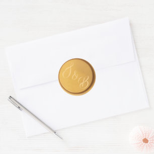 Autocollants de mariage de cire d'or Monogram pers