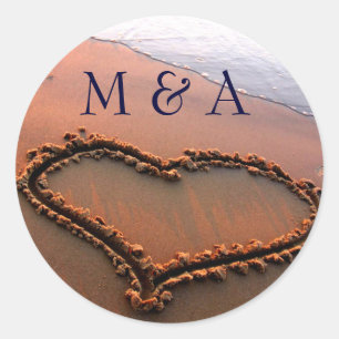 autocollants de mariage de plage