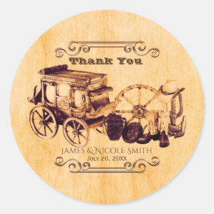 Autocollants de mariage élégants vintage occidenta