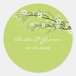 Autocollants de mariage fleurs branches, couleur p