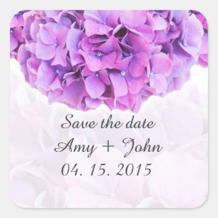 Autocollants de mariage hydrangea violet hydrangea