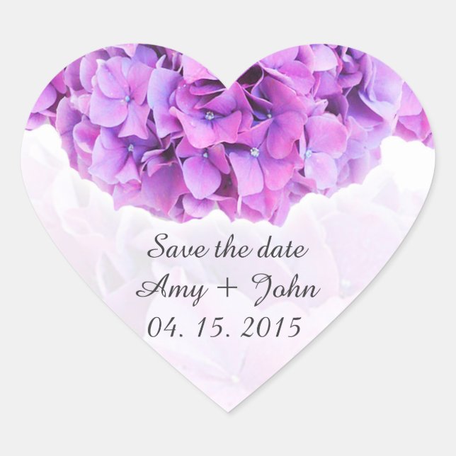 Autocollants de mariage hydrangea violet hydrangea (Devant)