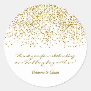 Autocollants de mariage modernes confettis points