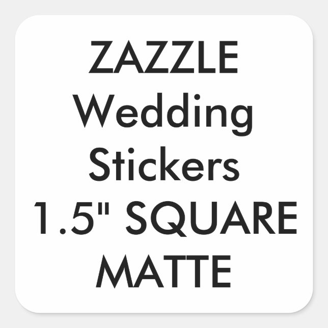 Autocollants de mariage personnalisés MATTE CARRÉ  (Devant)