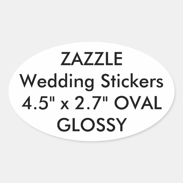Autocollants de mariage personnalisés OVAL GLOSSY  (Devant)