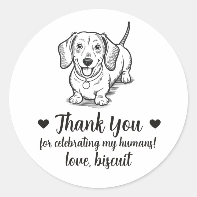 Autocollants de mariage personnalisés pour chien D (Devant)