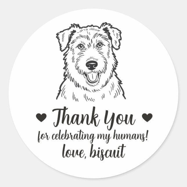 Autocollants de mariage personnalisés pour chien L (Devant)