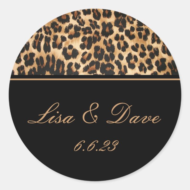 Autocollants de mariage personnalisés Safari (Devant)