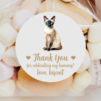 Autocollants de mariage pour chat siamois