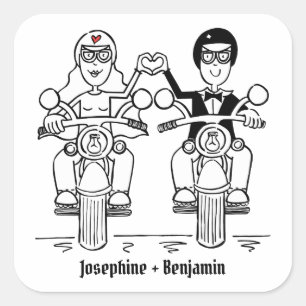 Autocollants de mariage pour motocyclette personna