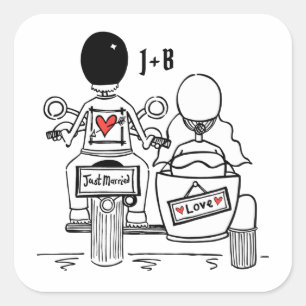Autocollants de mariage pour motocyclette personna