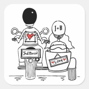 Autocollants de mariage pour motocyclette personna