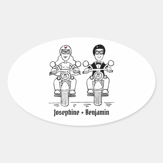 Autocollants de mariage pour motocyclette personna (Devant)