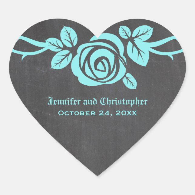 Autocollants de mariage pour Rose Aqua (Devant)