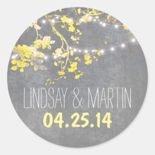 autocollants de mariage sceau avec lumières à cord