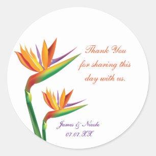 Autocollants de mariage tropical Bird of Paradise
