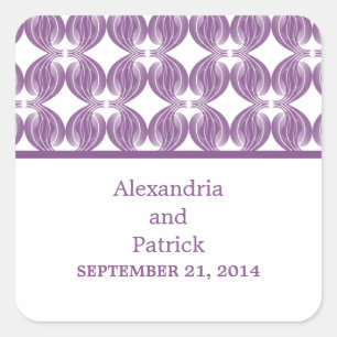Autocollants de mariage violet moderne déco