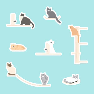 Autocollants de meubles muraux pour chats