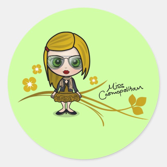 Autocollants de "Mlle Cosmopolitan" (Devant)