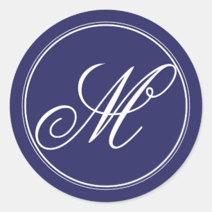 Autocollants de monogramme de bleu marine
