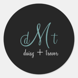 Autocollants de monogramme noir ordinaire