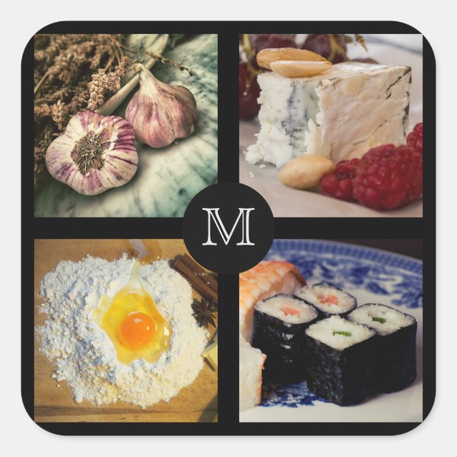 Autocollants de monogramme personnalisés en pied d (Devant)