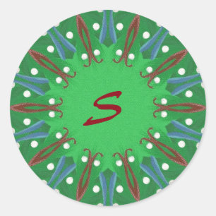Autocollants de Noël de monogramme d'arbre de