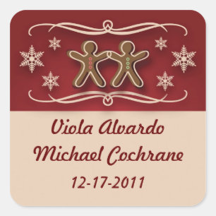 Autocollants de Noël de pain d'épice