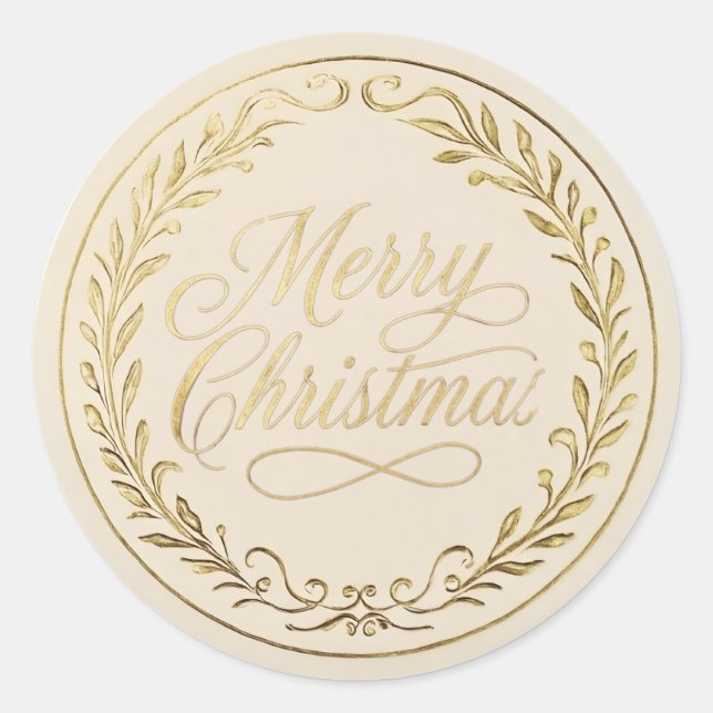Autocollants de Noël personnalisés vintage | Or (Devant)