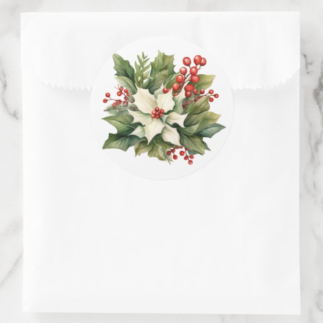 Autocollants de Noël Poinsettia (Sac)