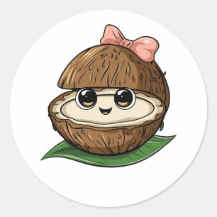 Autocollants de noix de coco mignons, autocollants