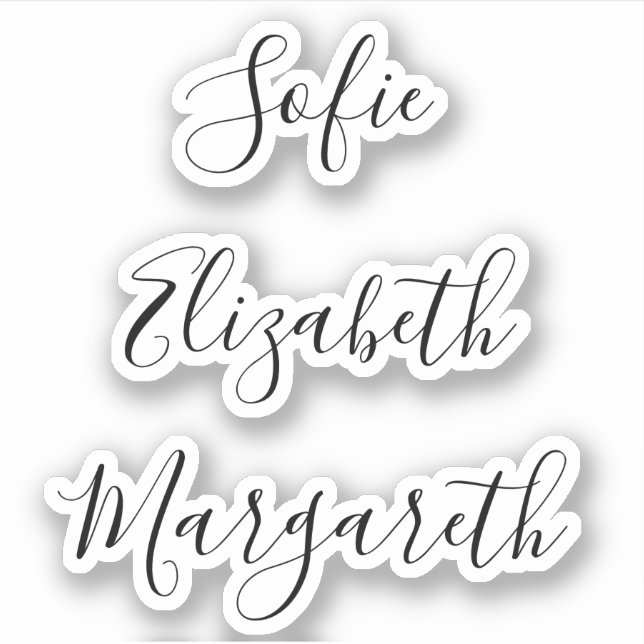 Autocollants de nom de script de signature manuscr (Devant)