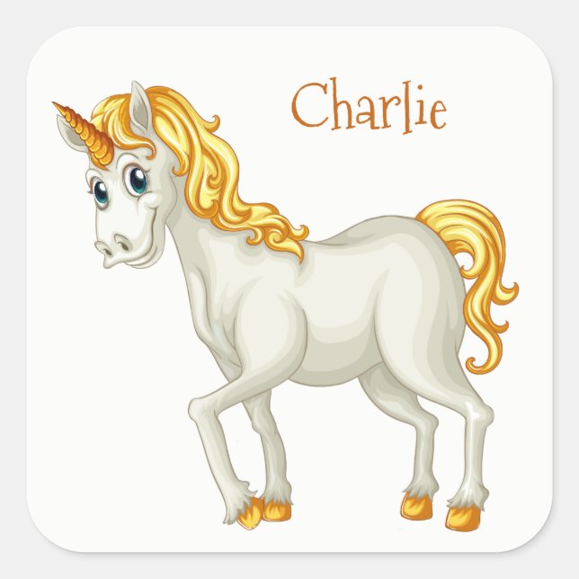 Autocollants de nom personnalisé Unicorn (Devant)