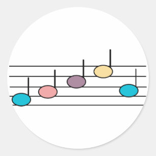Autocollants de notes de musique pastel