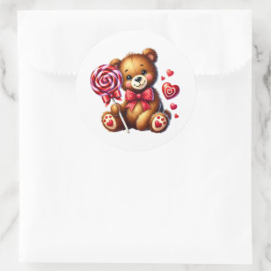 Autocollants de nounours de la Saint-Valentin