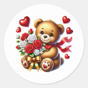 Autocollants de nounours de la Saint-Valentin