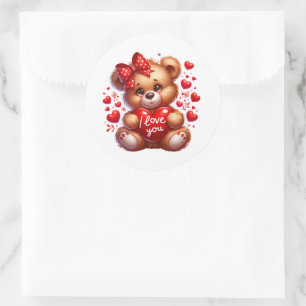 Autocollants de nounours de la Saint-Valentin