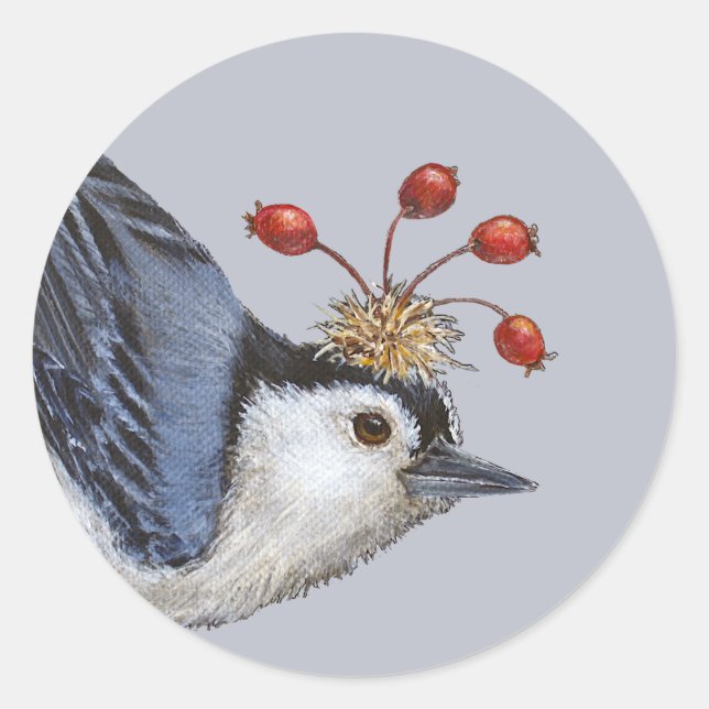 autocollants de nuthatch à poitrine blanche (Devant)