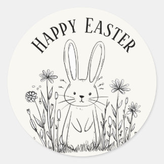 Autocollants de Pâques lapin sarcelle mignon