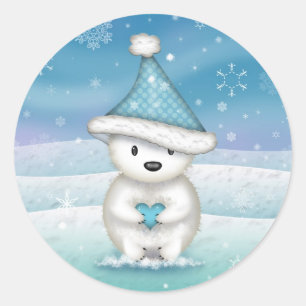 Autocollants de petit ours polaire mignon