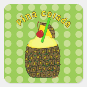 Autocollants de Pina Colada d'art de boissons