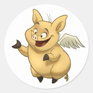 Autocollants de porc de vol