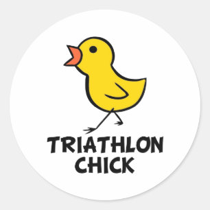 Autocollants de poussin de triathlon