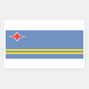 Autocollants de rectangle de drapeau d'Aruba