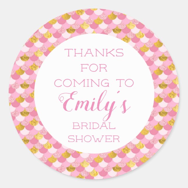 Autocollants de remerciement pour fête de sirène r (Devant)