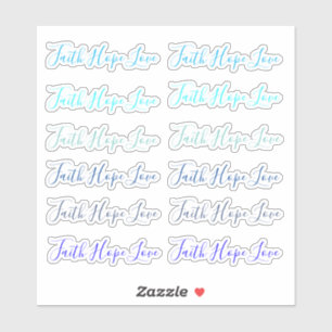 Autocollants de script Faith Hope Love